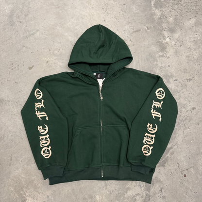 “Mark of Flo” Green Zip Up